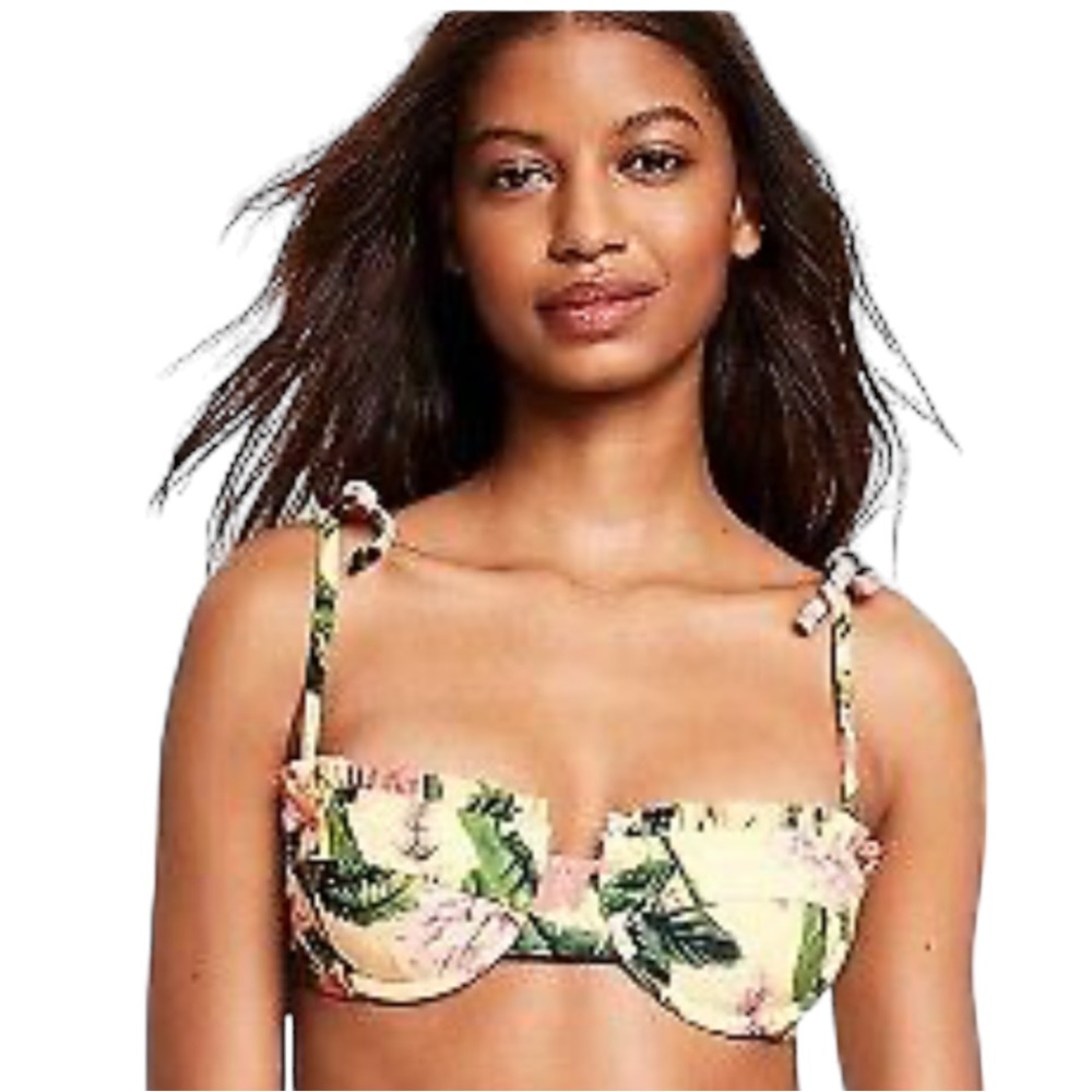 Agua Bendita × Target Floral Peony Botanical Print Bikini Swim Top